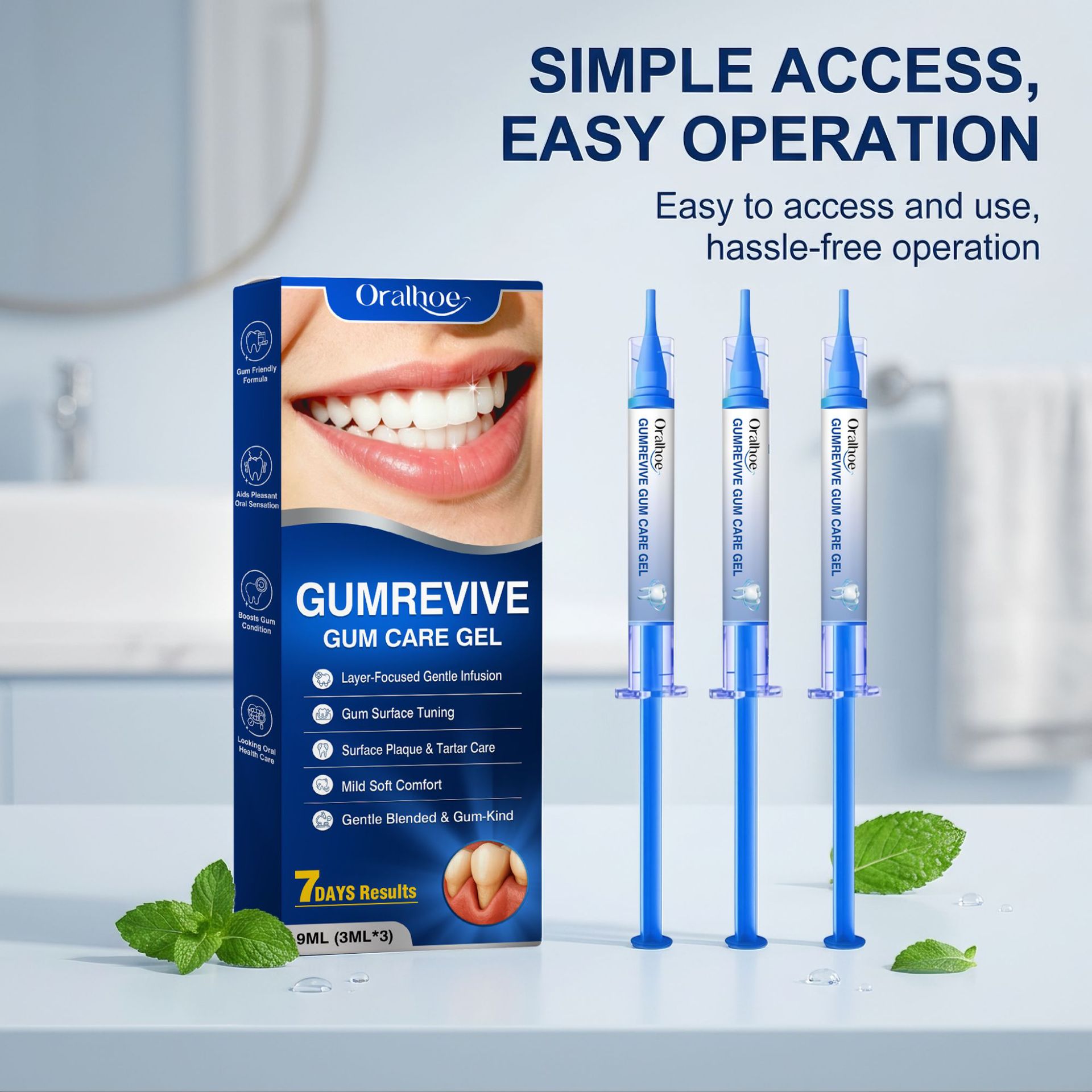 Oral Care Gel 3Pcs Gum Cleanin - Teeth Whitening Hydrogen Peroxide 评论和价格
